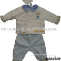 baby knitwear-3 pcs velvet embroidery and print suits